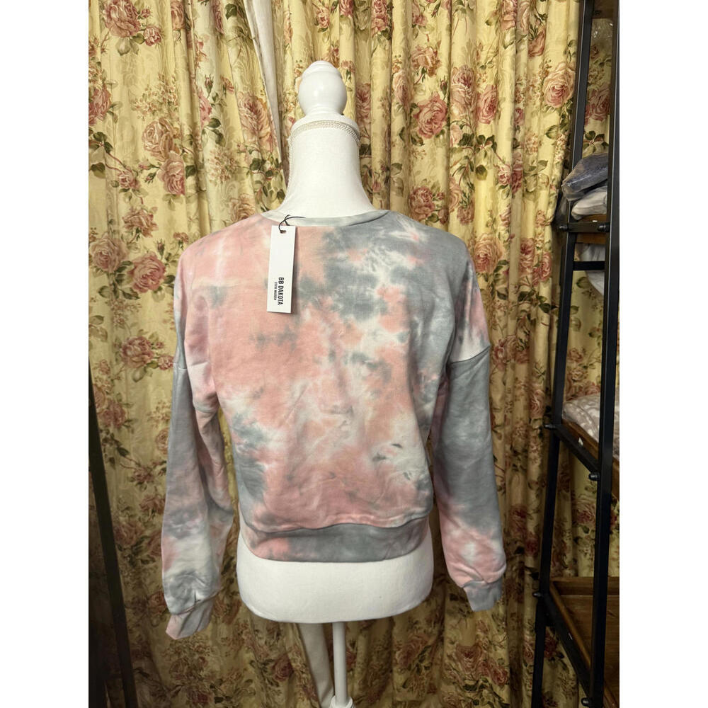 NWT! BB Dakota Tie-Dye Sweatshirt in Pink and Green Size XS - Picture 5 of 6